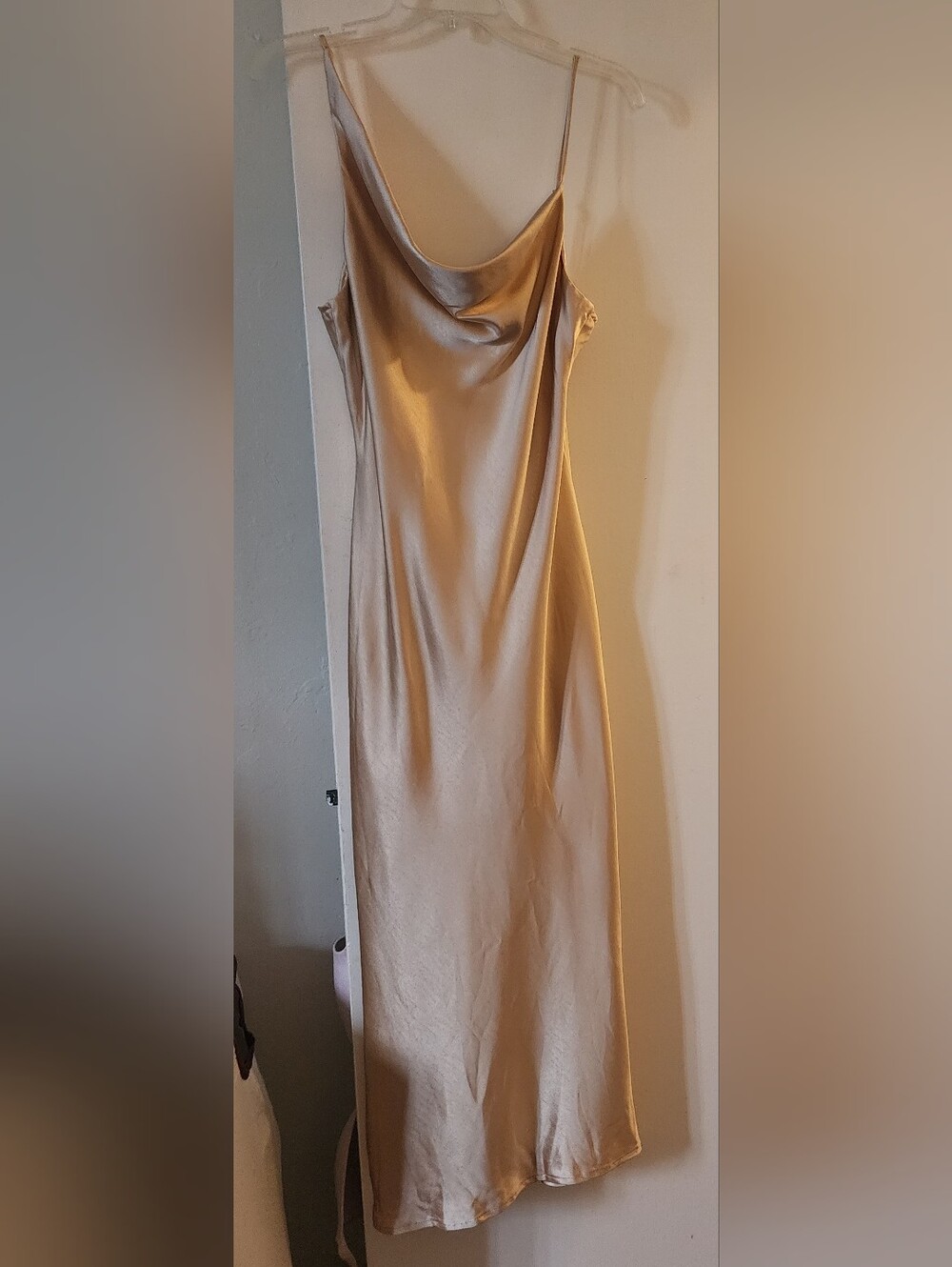 Princess Polly Champagne Satin Maxi Dress